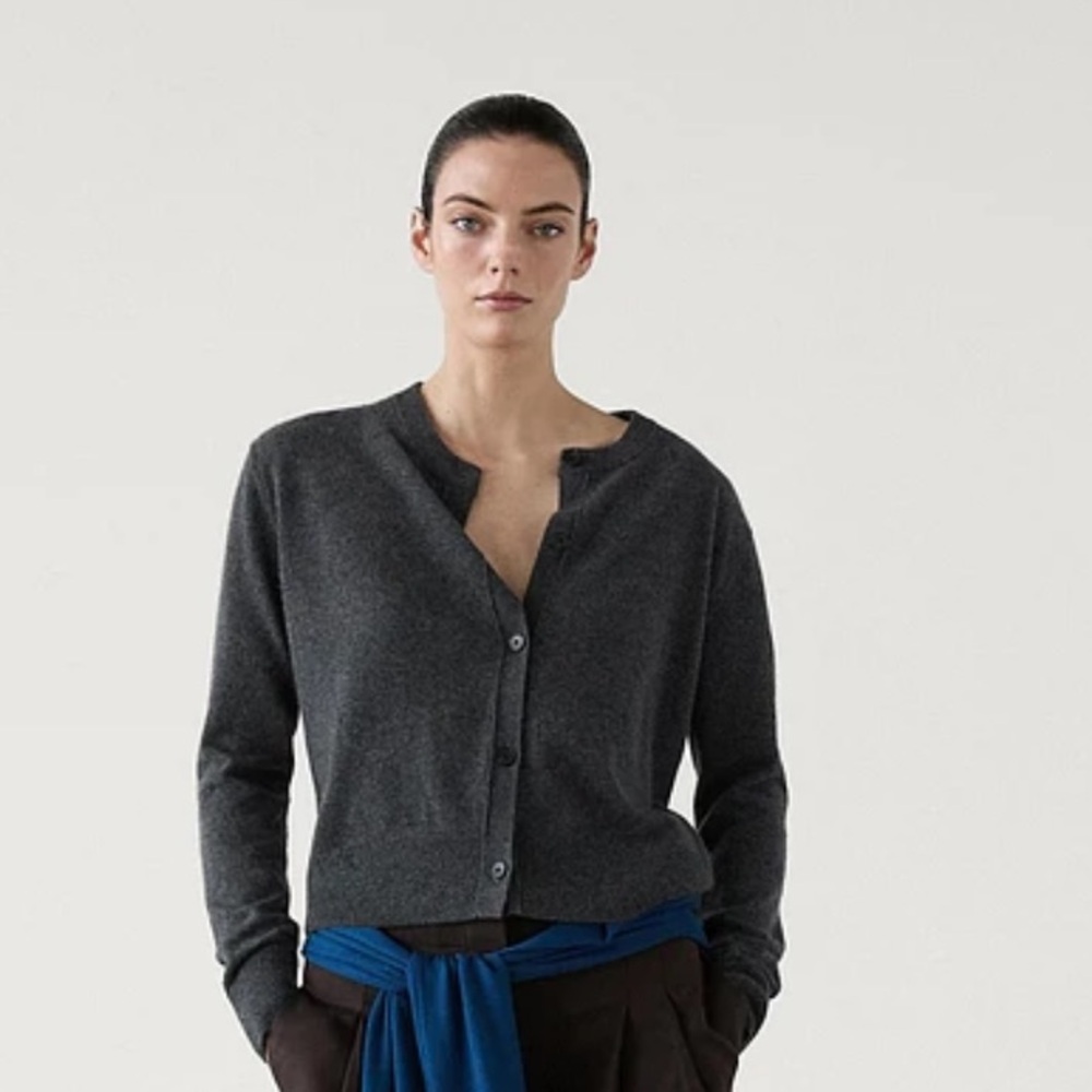 Massimo Dutti NWT 100% Cashmere Gray Cardigan XS 5646/605